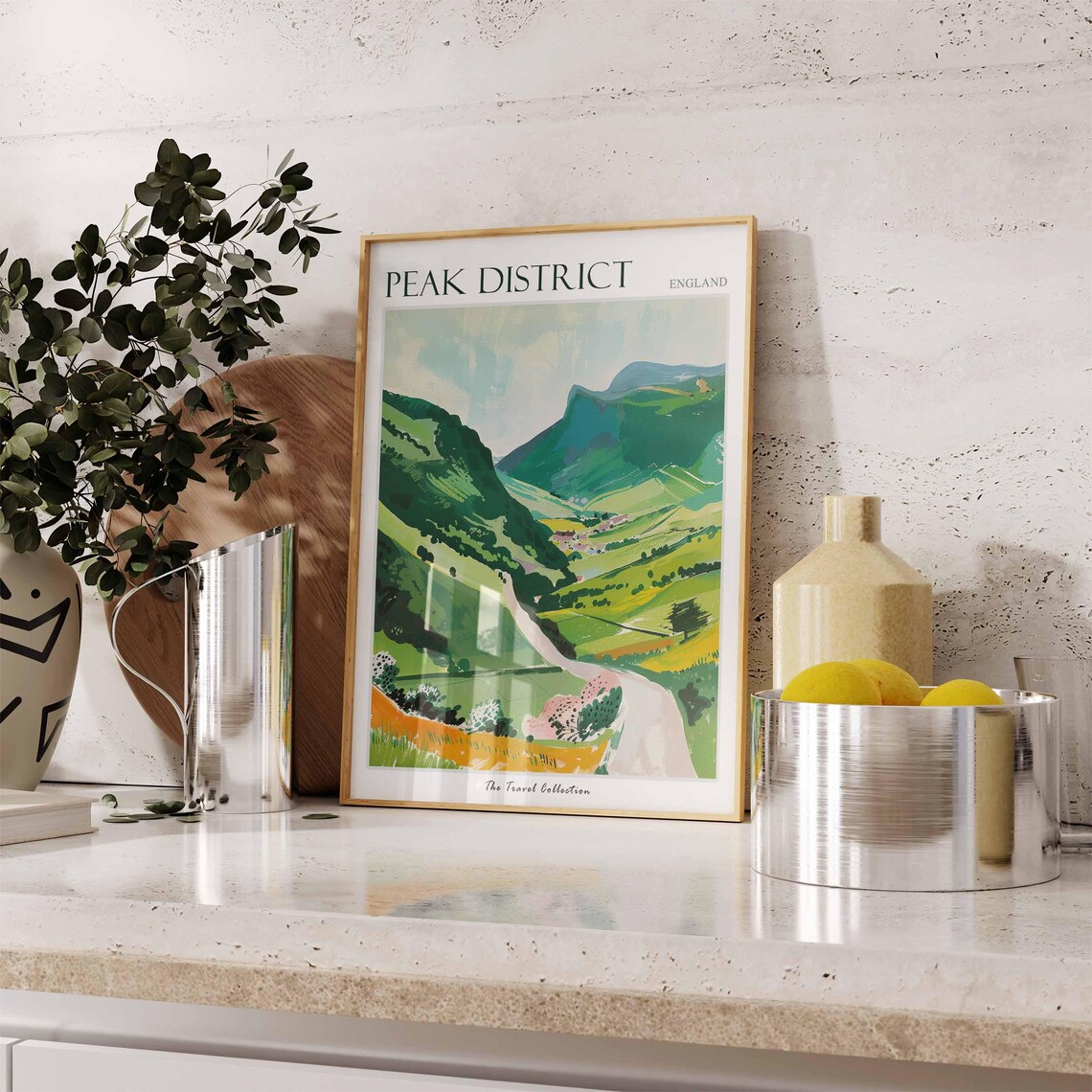 Peak District Green Valley Winding Road Scenic Travel Poster - Image 3