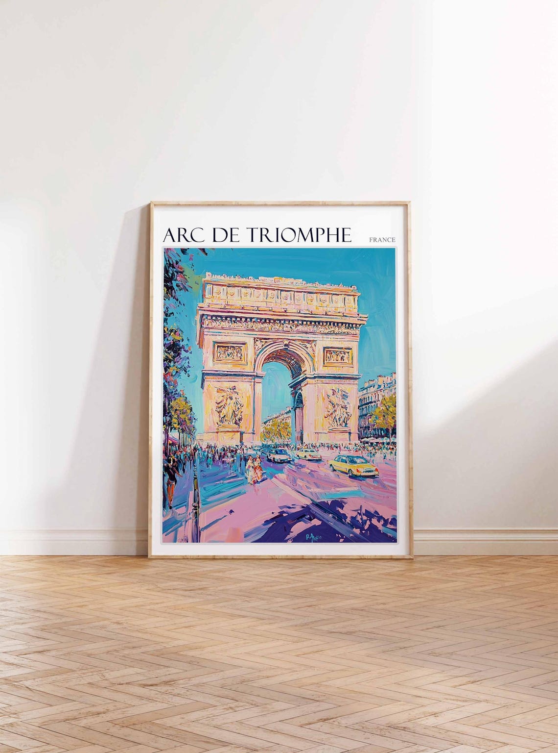 Arc de Triomphe Paris Colorful Impressionist Cityscape Art Poster - Image 3