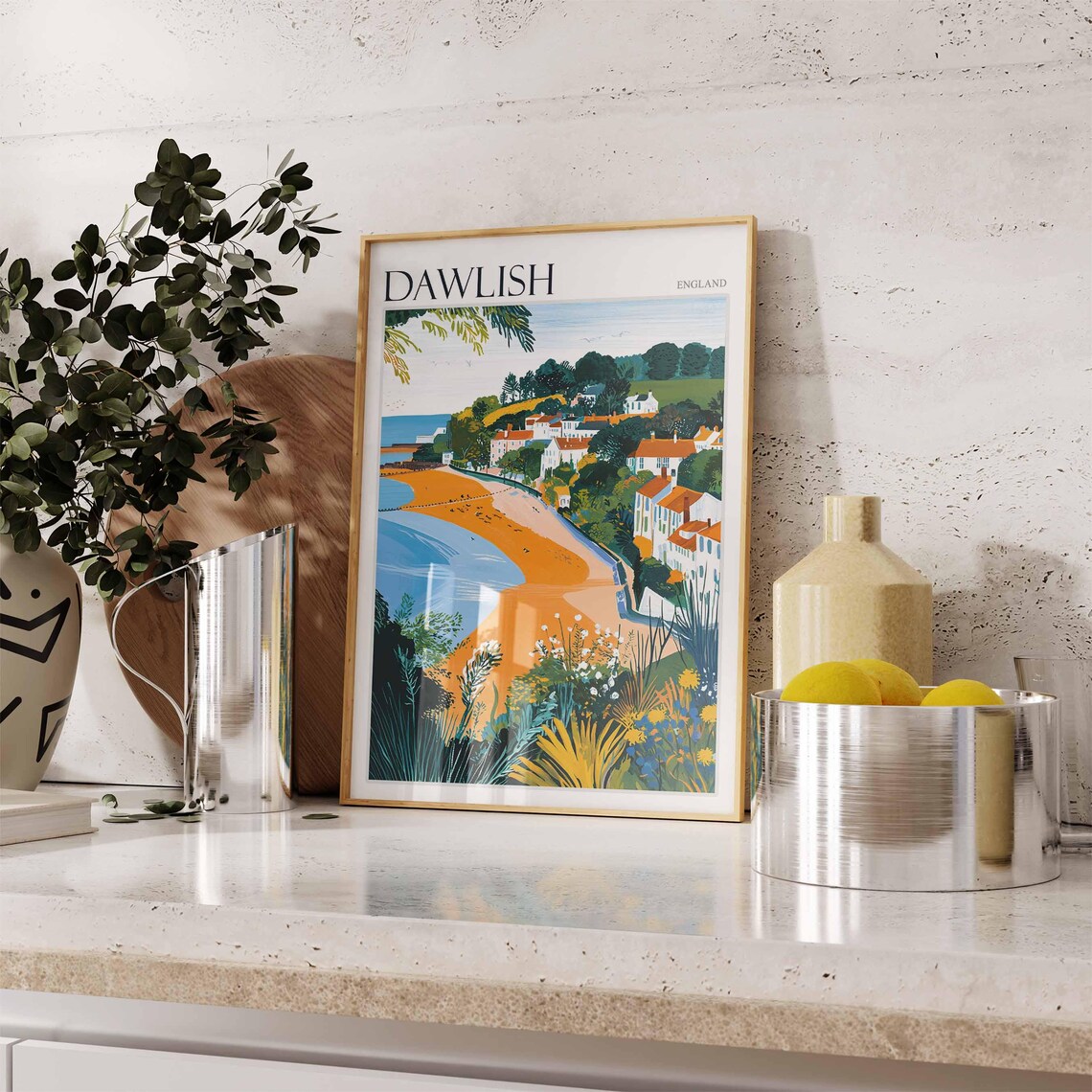 Dawlish Poster Devon Poster England Travel Poster Coastal Wall Art English Home Decor Seaside Town Poster Uk Travel Print Dawlish Art - Image 2