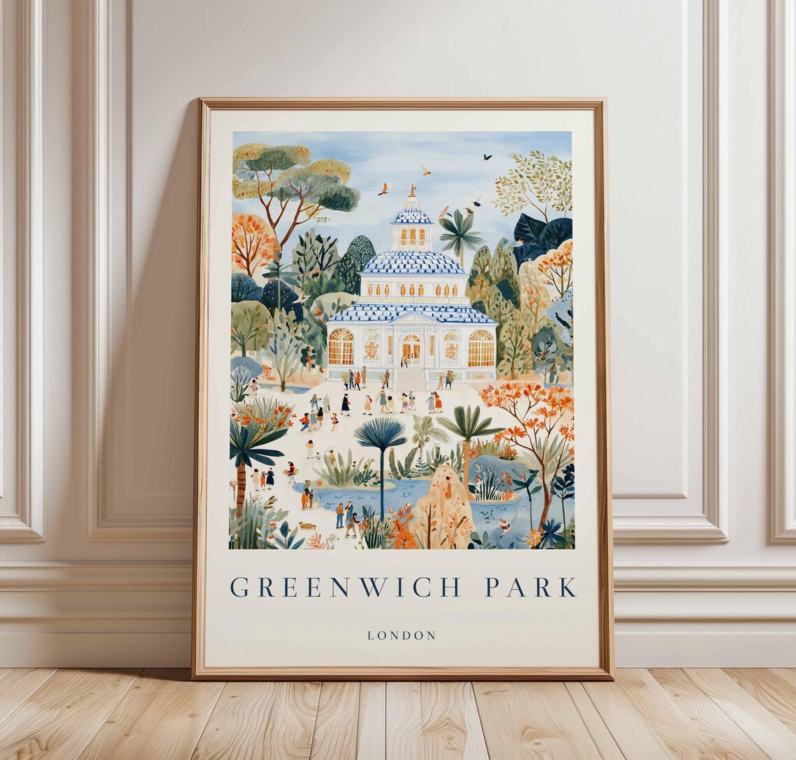 Greenwich Park London Orangery Garden Building Travel Poster