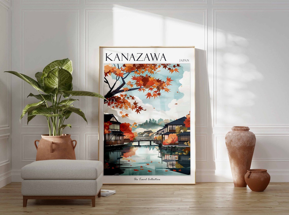 Kanazawa Poster Japan Travel Print Japanese Decor Asia Travel Poster Asian Wall Art City Print Kanazawa Gift Kanazawa Travel Poster - Image 4