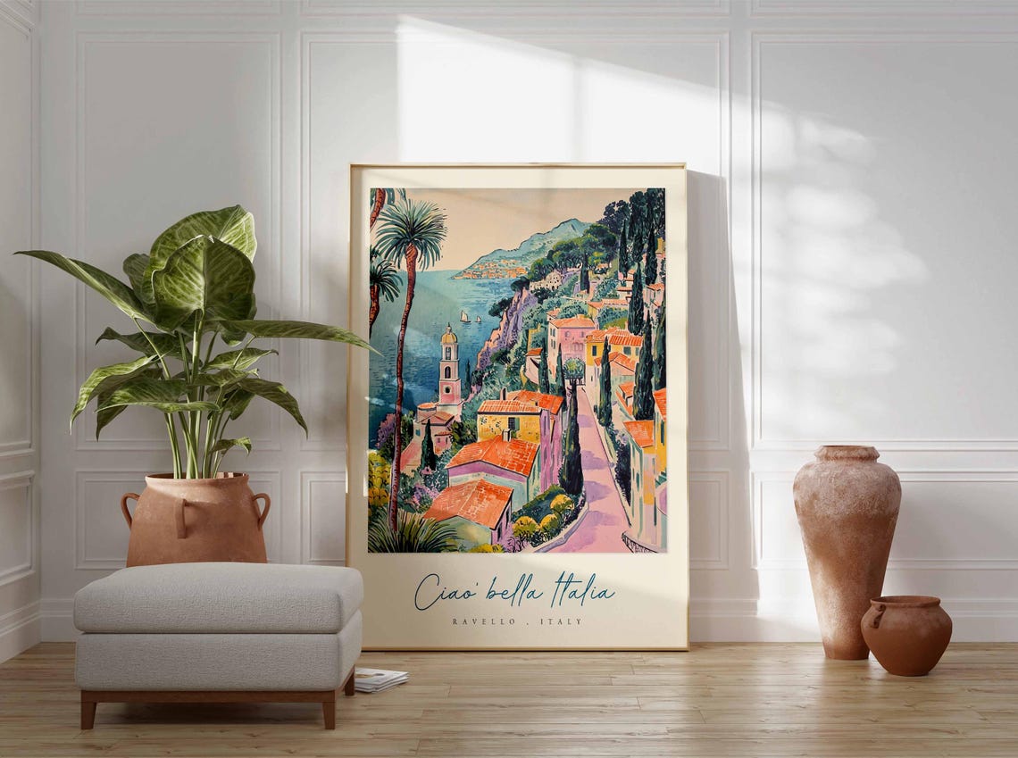Ravello Poster Italian Travel Print Ravello Travel Art Ravello Wall Art Italy Art Italy Travel Decor Italian Travel Gift - Image 3