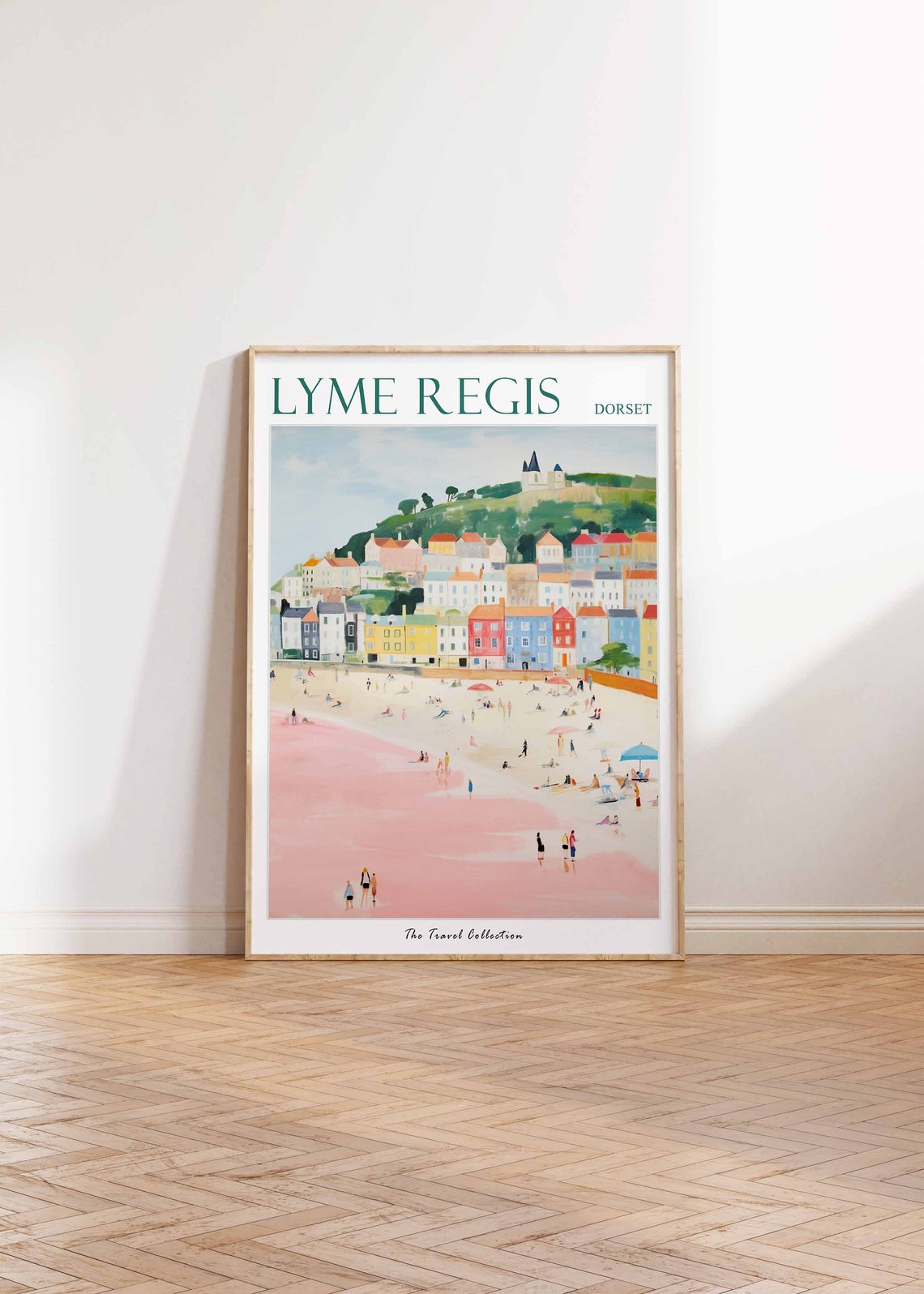 Lyme Regis Dorset Colorful Seaside Town and Sandy Beach Poster - Image 2