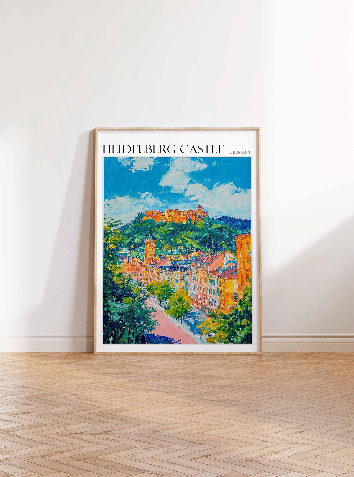 Heidelberg Castle Hilltop View Street Old Town Germany Travel Poster - Image 3