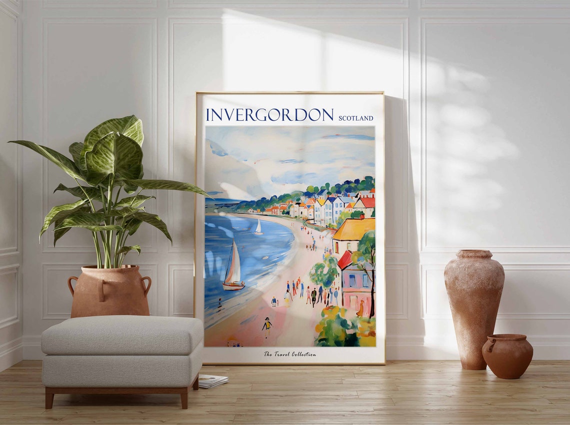 Invergordon Poster Invergordon Travel Print Scotland Travel Poster Scottish Decor Tropical Decor Sea Print Invergordon Travel Poster - Image 3
