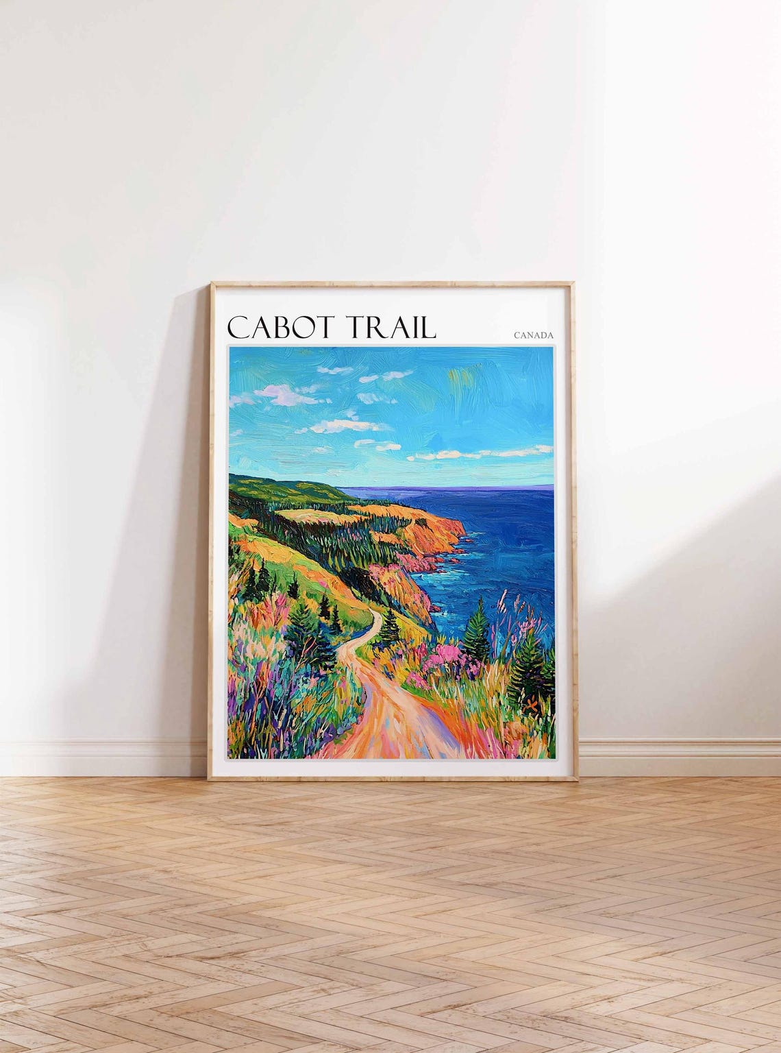 Cabot Trail Canada Colorful Wildflower Meadow Coastal Path Poster - Image 3