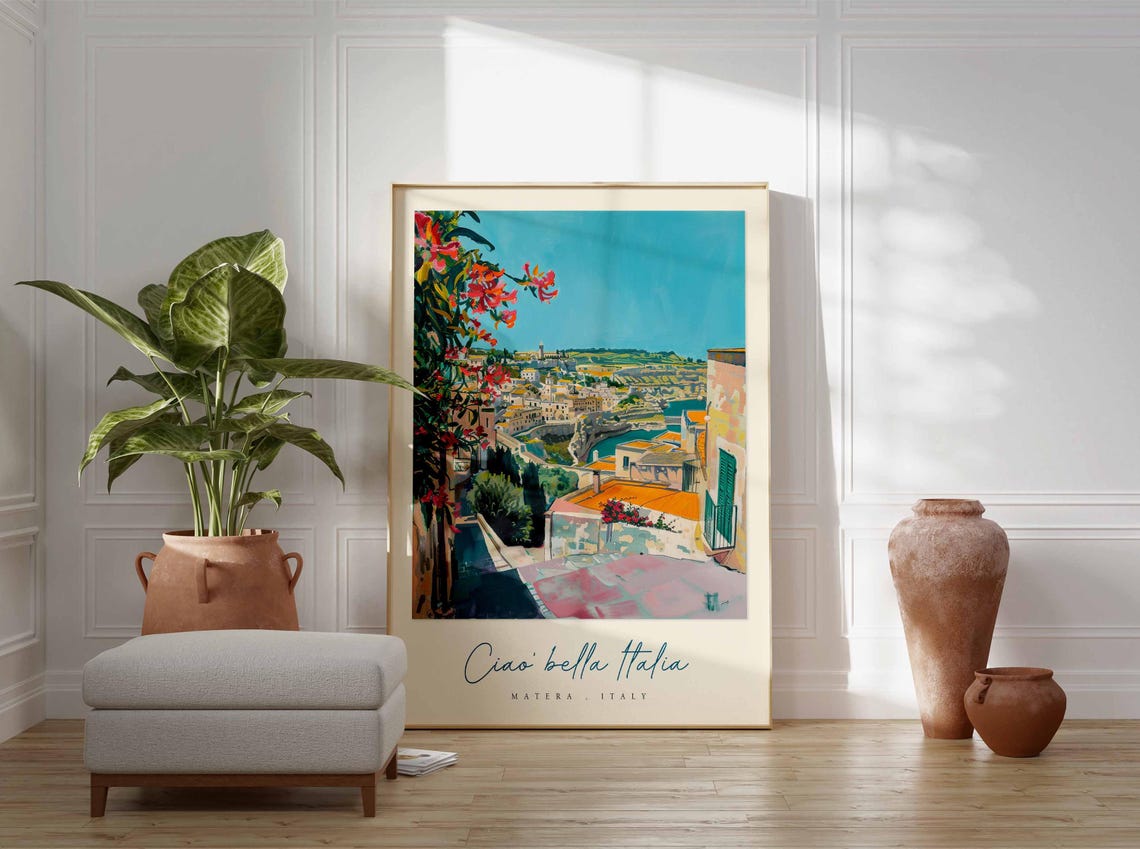Matera Poster Italian Travel Print Matera Travel Art Matera Wall Art Italy Art Italy Travel Decor Italian Travel Gift - Image 3