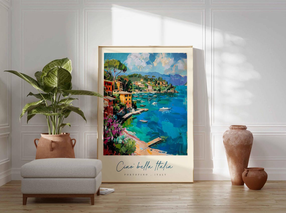 Portofino Poster Italian Travel Print Portofino Travel Art Portofino Wall Art Italy Art Italy Travel Decor Italian Travel Gift - Image 3