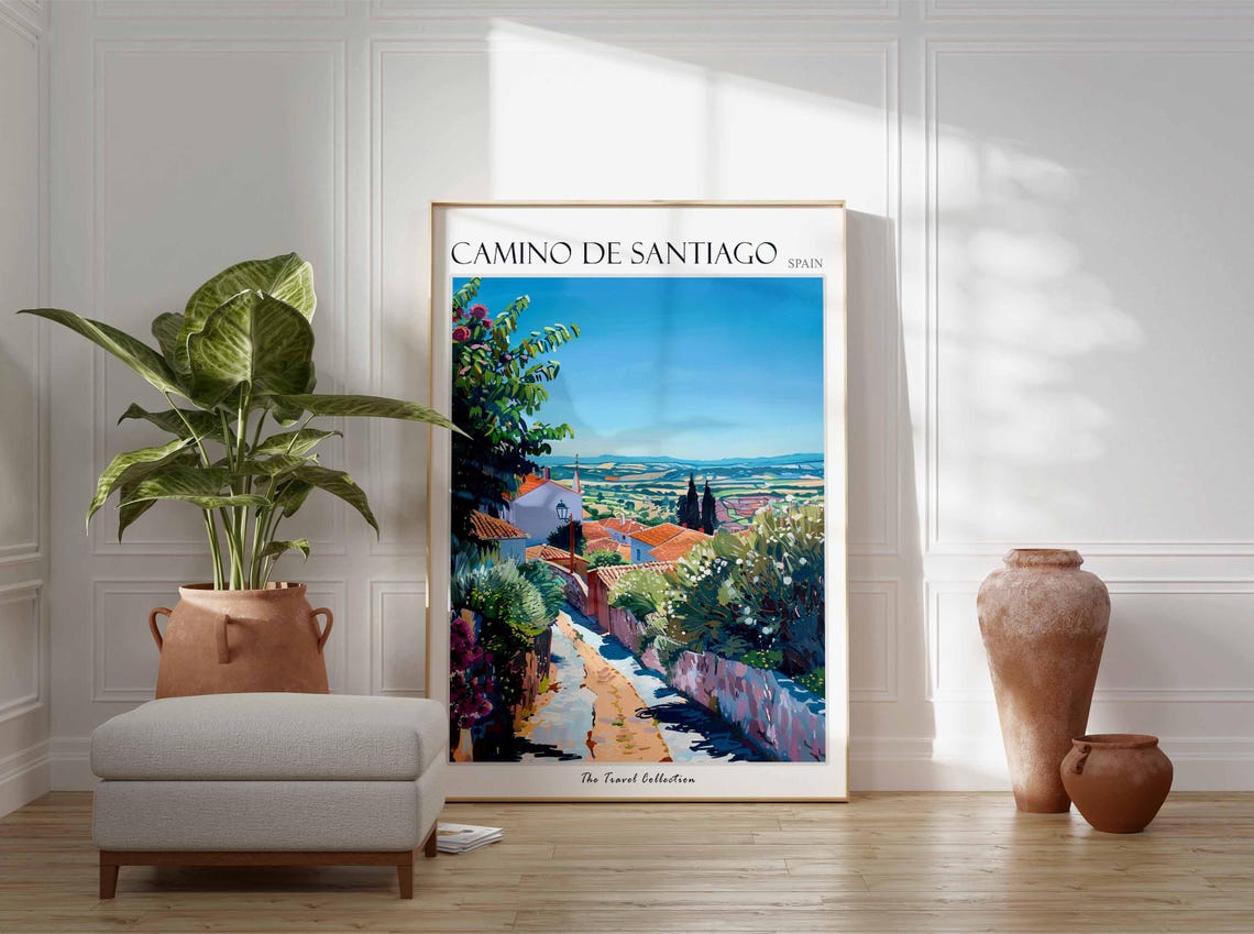 Camino De Santiago Poster Spain Travel Print Spanish Decor Europe Travel Poster European Wall Art Camino De Santiago Travel Poster - Image 3