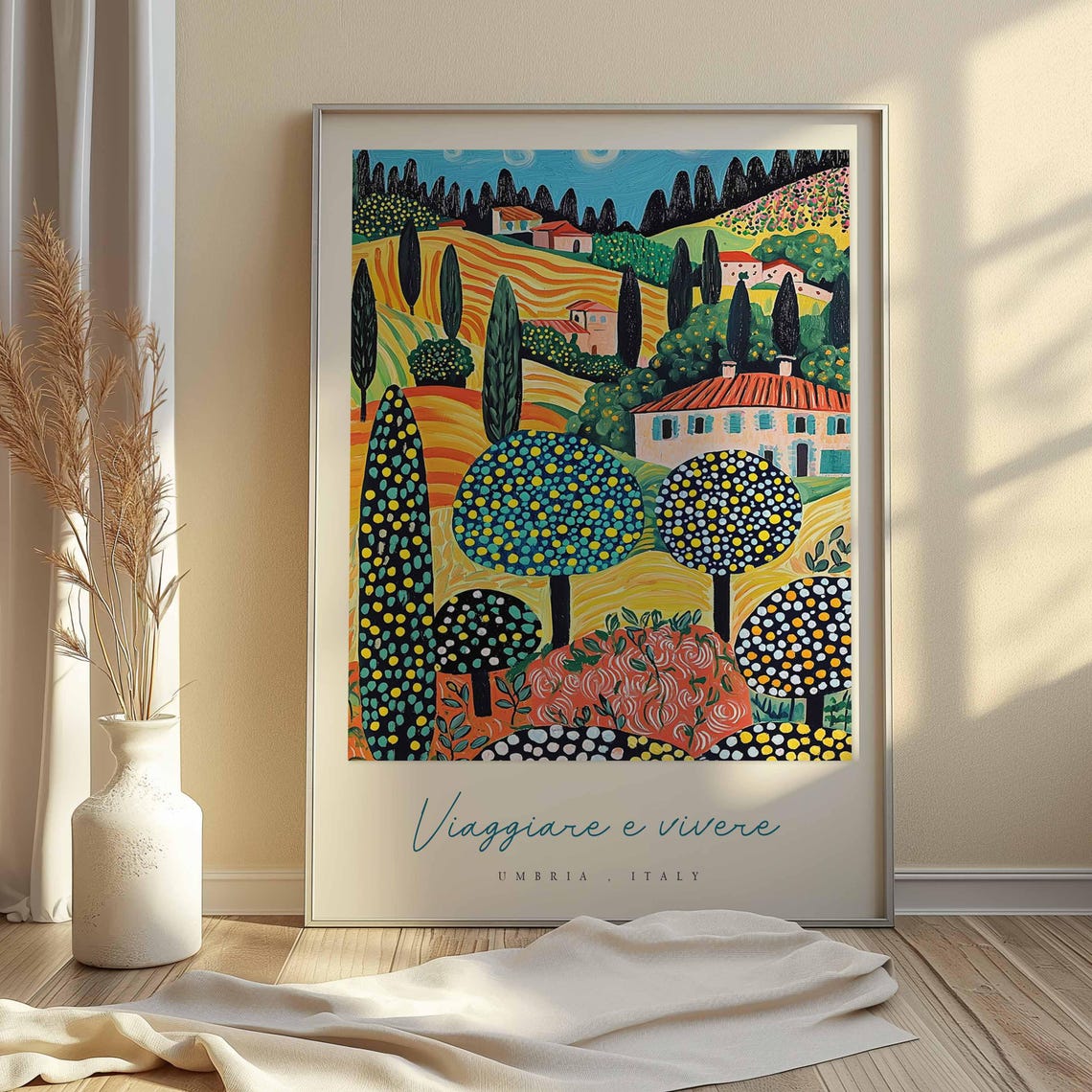 Umbria Poster Italian Travel Print Umbria Travel Art Umbria Wall Art Italy Art Italy Travel Decor Italian Travel Gift - Image 2