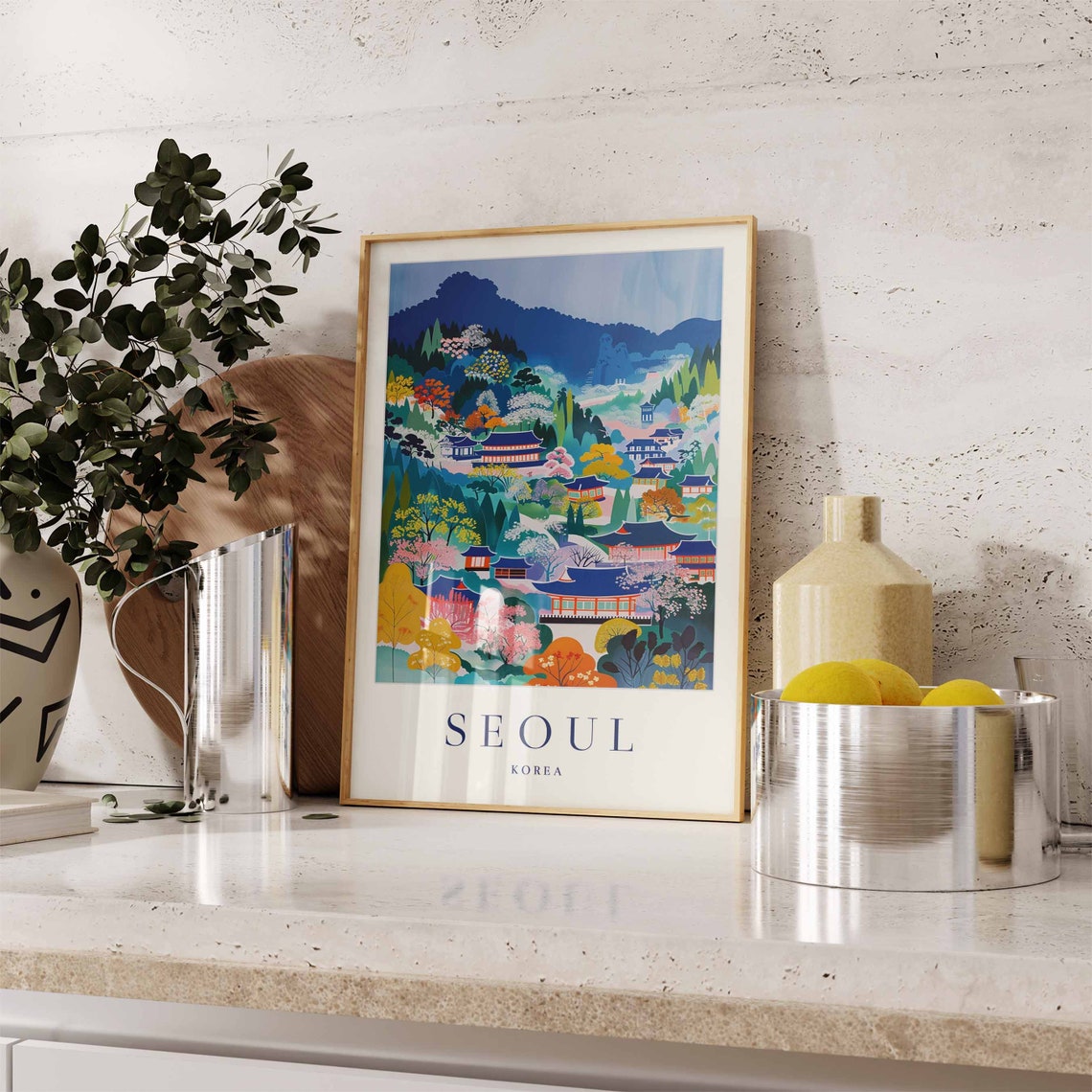 Seoul Poster Seoul Travel Print Korea Wall Art Korean Travel Print Tropical Decor City Print Seoul Gift Seoul Travel Poster - Image 3