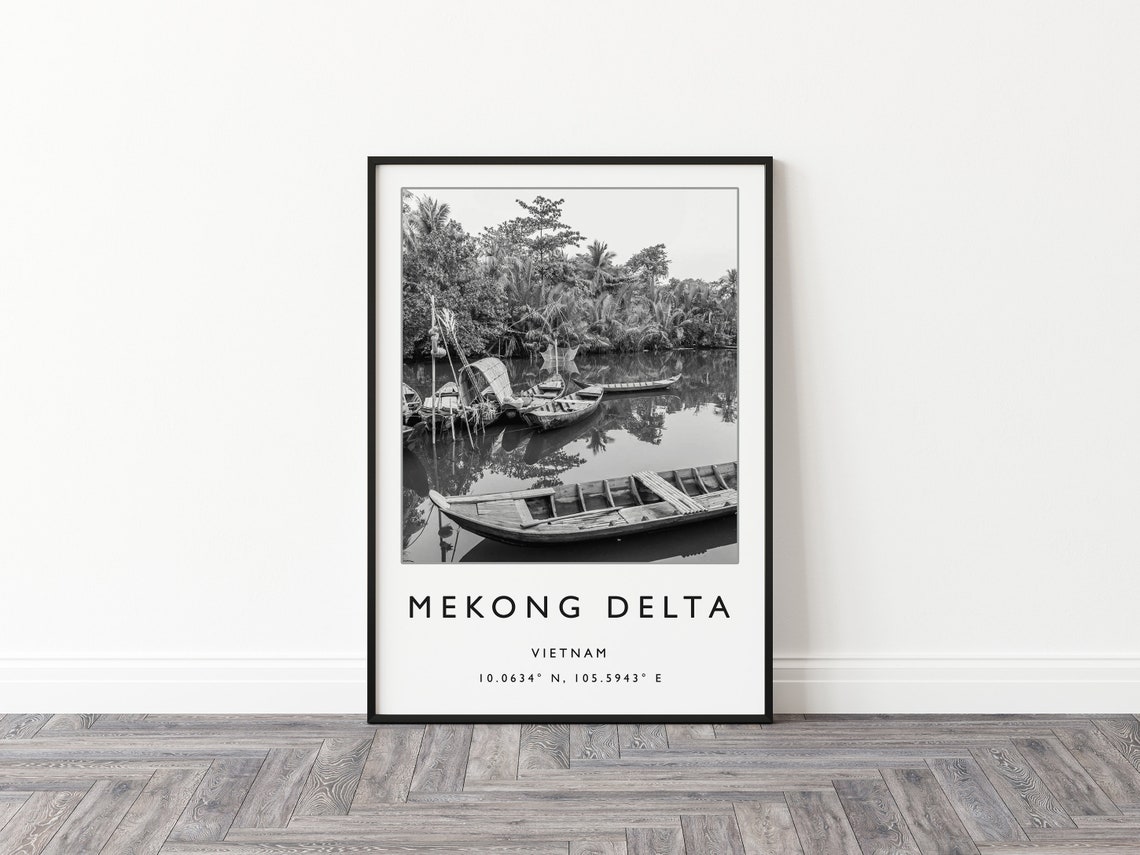 Mekong Delta Vietnam Travel Print Vietnam Travel Poster Vietnam Travel Print Southeast Asia Travel Poster Travel Gift - Image 3