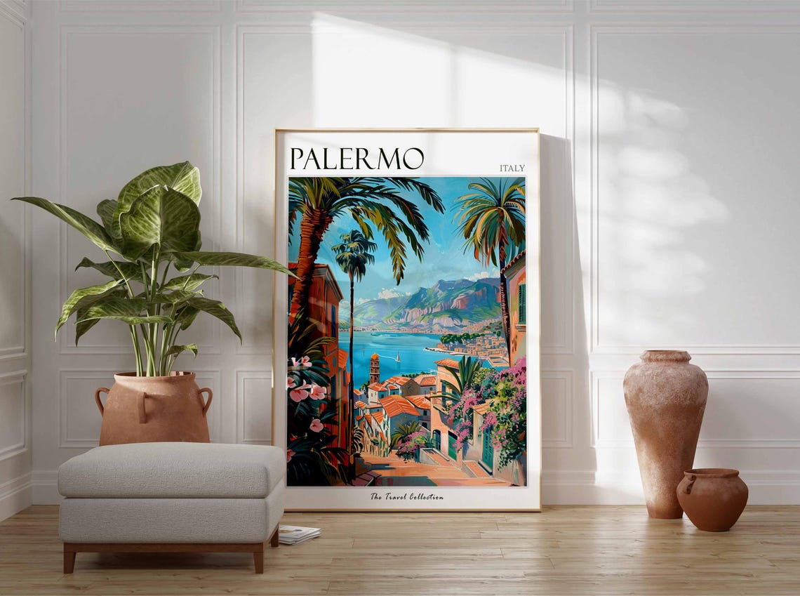 Palermo Poster Italian Travel Print Palermo Travel Art Palermo Wall Art Italian Travel Palermo Home Decor Palermo Travel Gift - Image 2