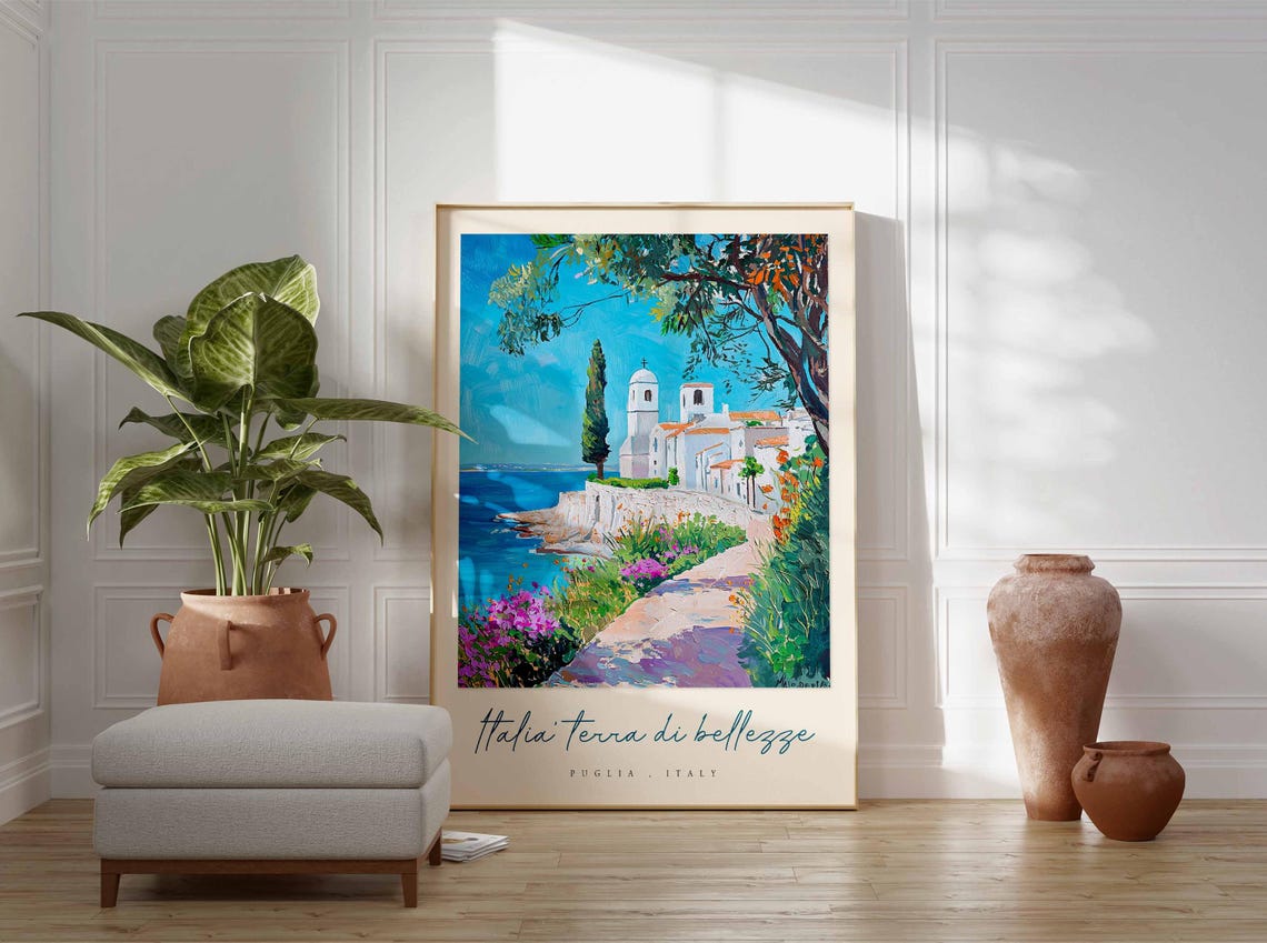 Puglia Poster Italian Travel Print Puglia Travel Art Puglia Wall Art Italy Art Italy Travel Decor Italian Travel Gift - Image 3