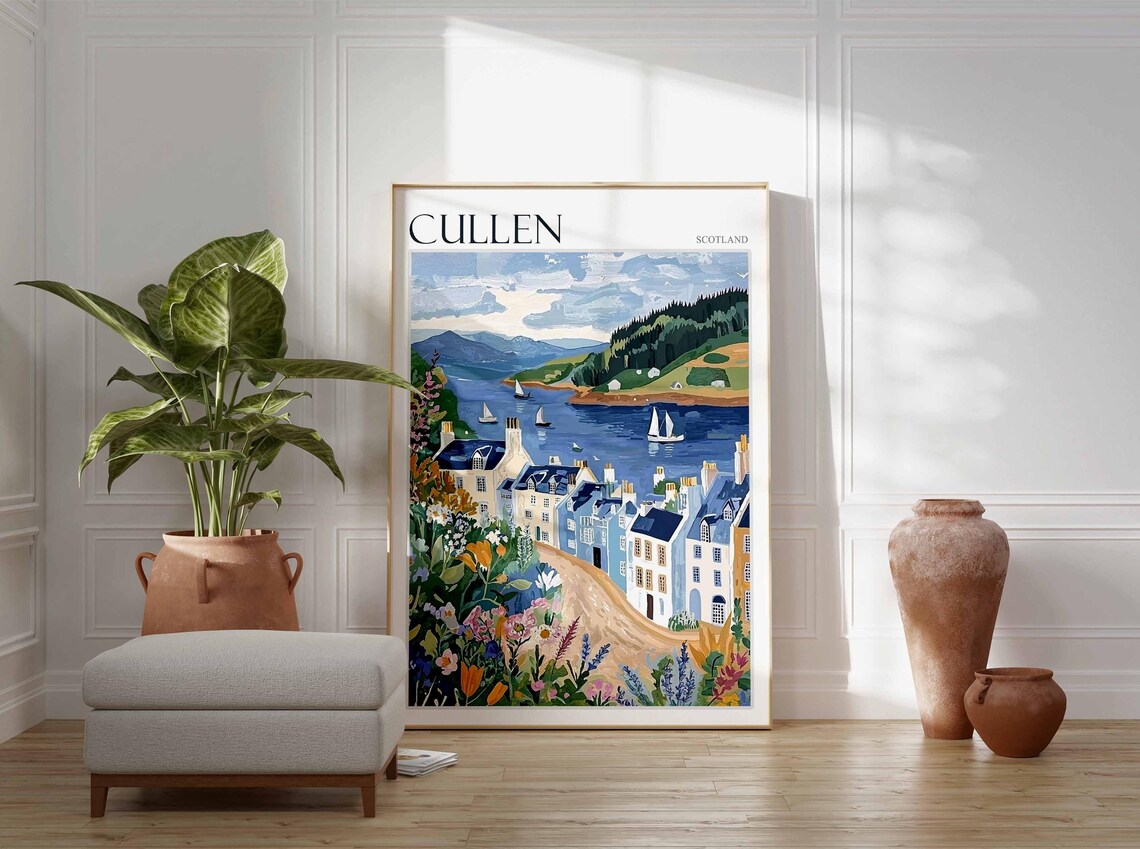 Cullen Poster Scotland Travel Poster Scotland Travel Gift Cullen Scotland Art Moray Coast Poster North Sea Poster Scottish Scenery Art - Image 3