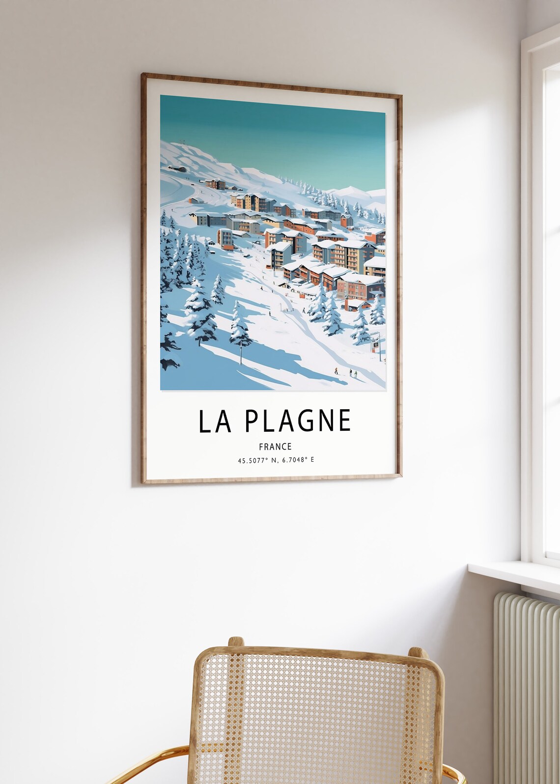 La Plagne Skiing Travel Poster, Winter Sport Print - Image 3