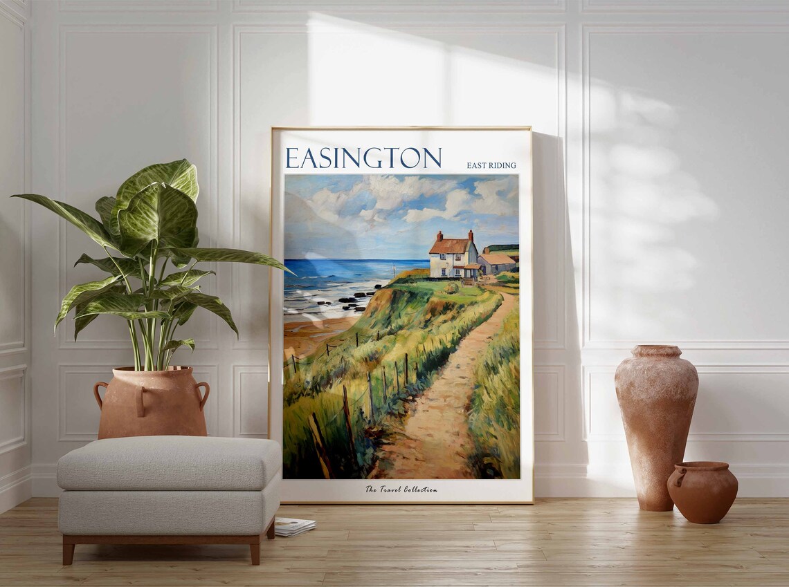Easington Poster Easington Travel Print East Riding Travel Poster British Decor Tropical Decor Sea Print Easington Gift - Image 3