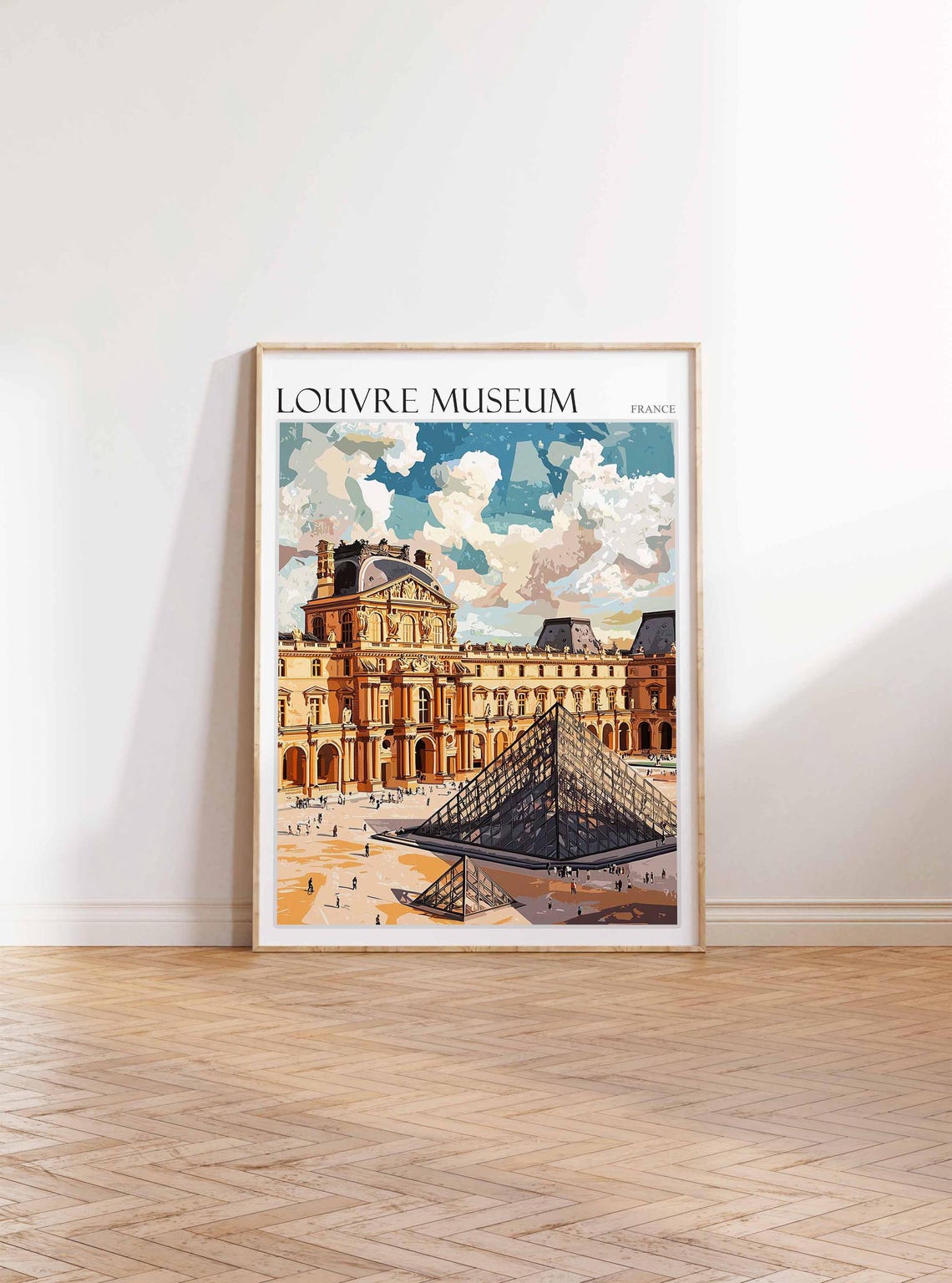 Louvre Museum Poster Louvre Museum Travel Print France Travel Poster Tropical Decor Travel Gift Floral Print Coastal Decor - Image 4