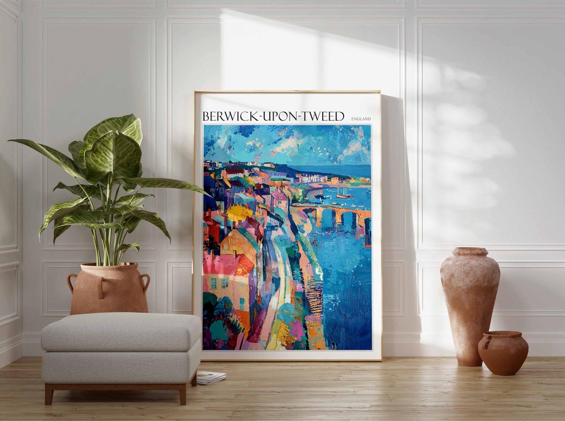 Berwick Upon Tweed Poster England Travel Poster Scotland Travel Poster Border Towns Poster Historic Town Poster Medieval Town Poster - Image 3