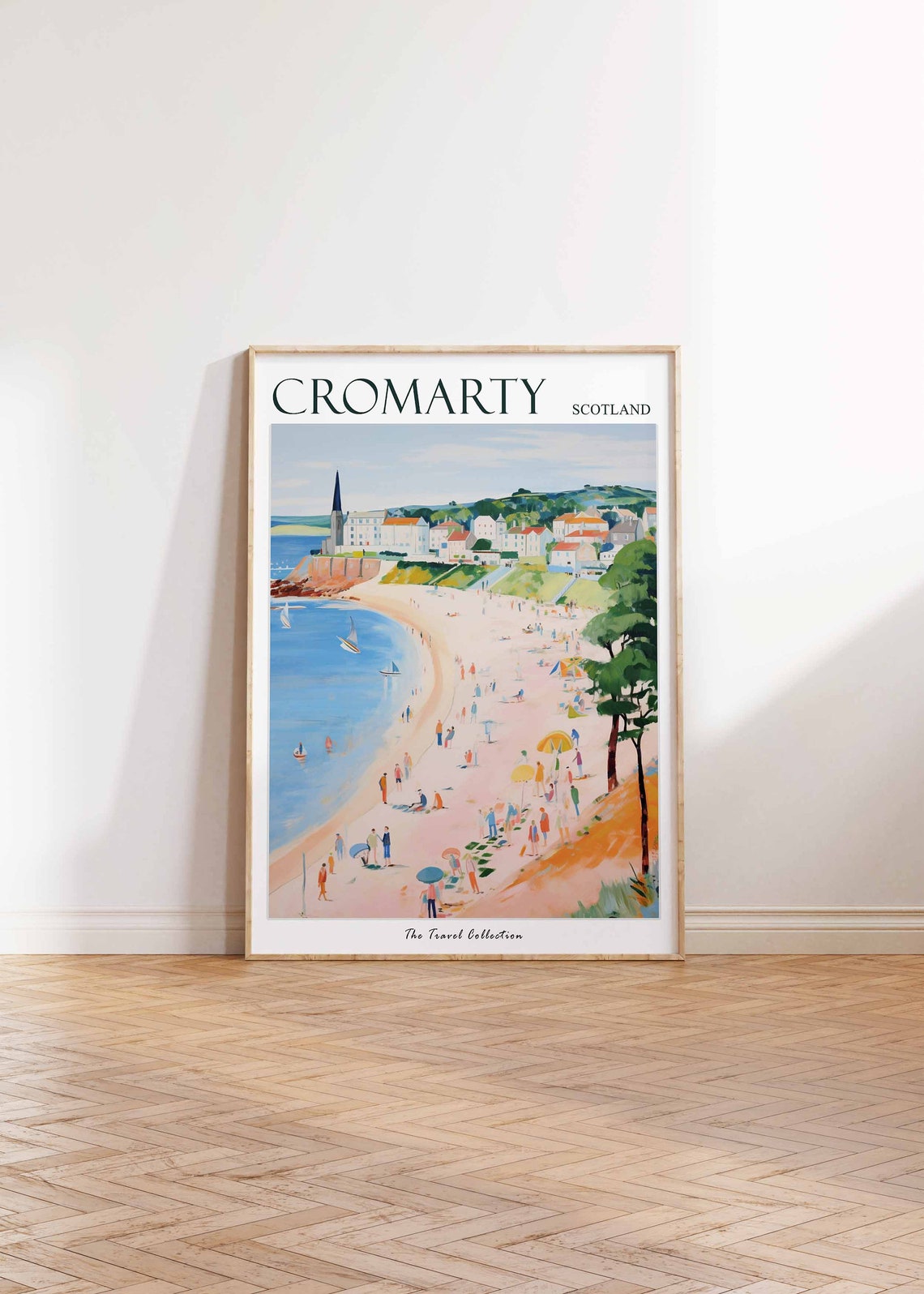 Cromarty Scotland Curving Beach Sailboats Seaside Travel Poster - Image 2