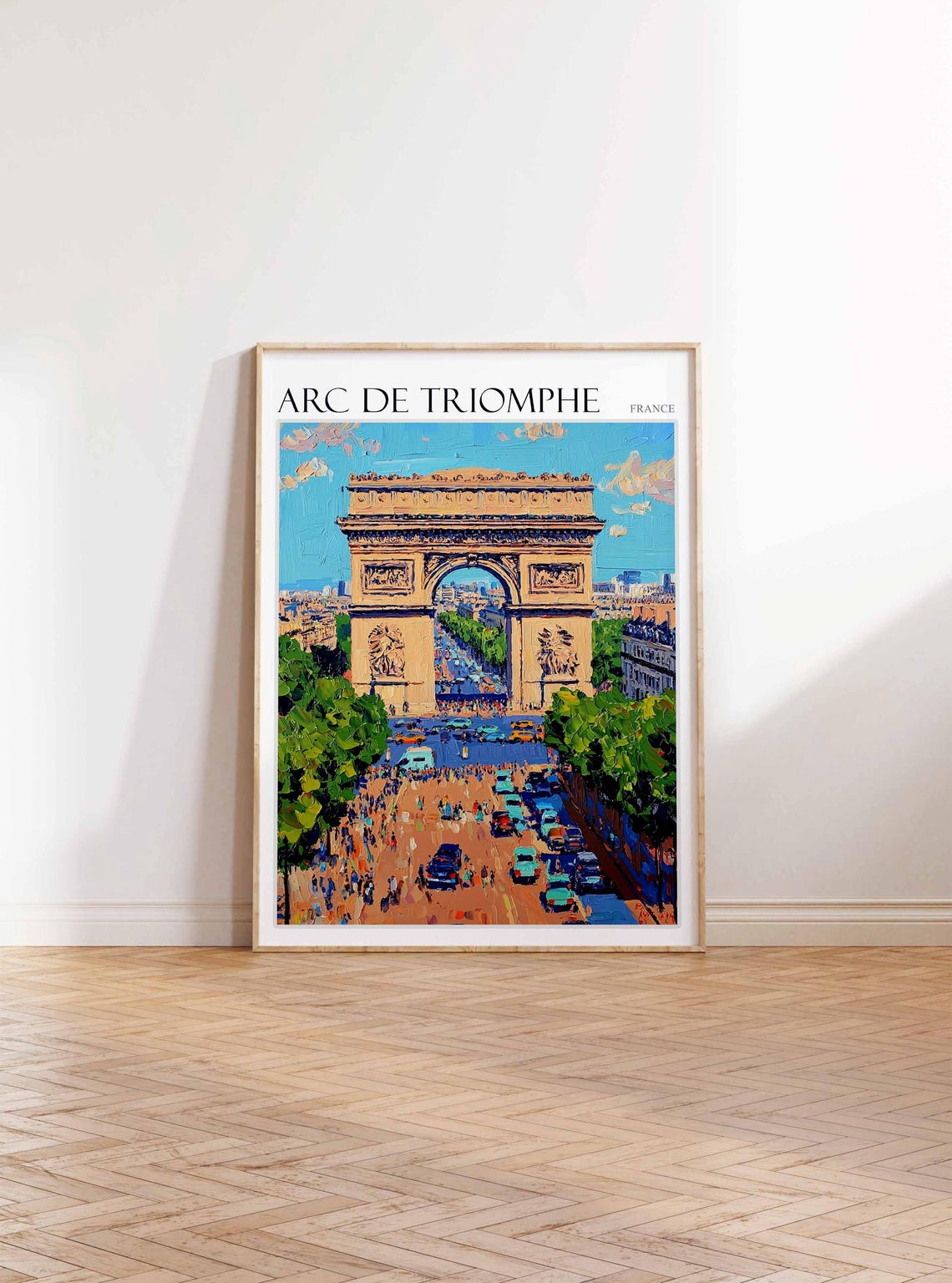 Arc de Triomphe Paris France Grand Arch View Avenue Art Poster - Image 3