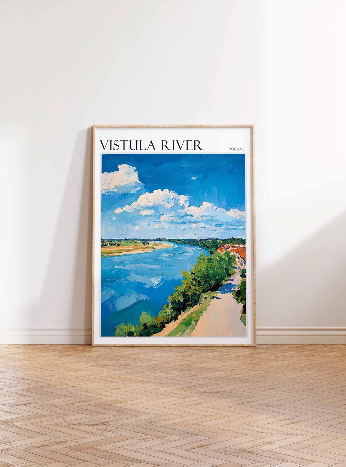 Vistula River Poland Wide River Bend Sandy Shore Scenery Poster - Image 2