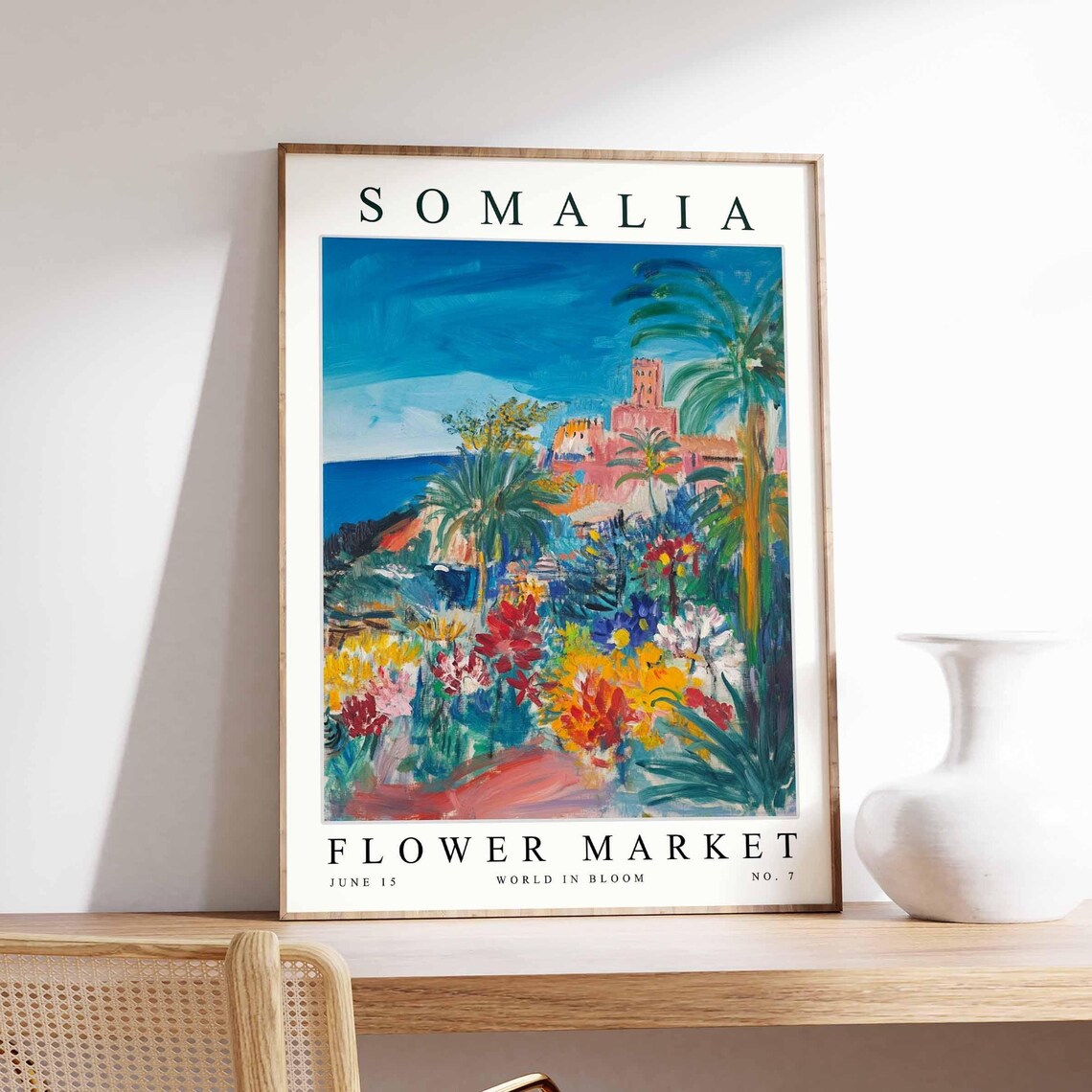 Somalia Flower Market Coral Coast Fort Palm Bloom Art Poster