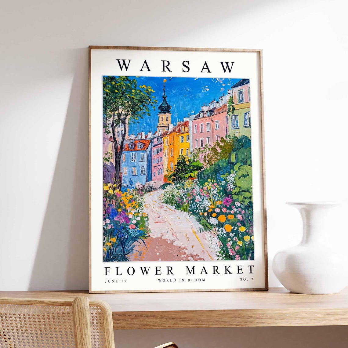 Warsaw Flower Market Poster Warsawprint Polish Floral Wall Art Warsawfloral Decor Botanical Poland Print Europe Travel