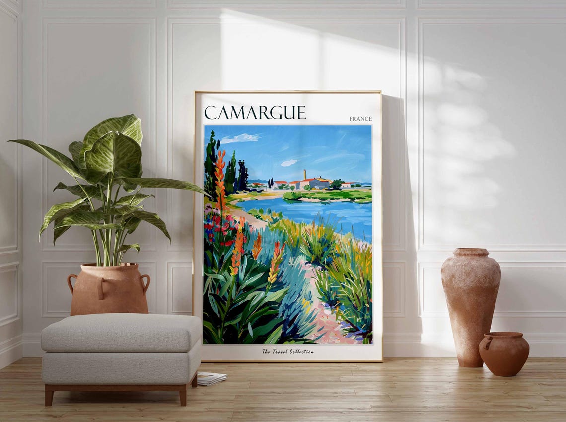 Camargue Poster France Travel Print French Decor Europe Travel Poster European Wall Art Camargue Gift Camargue Travel Poster - Image 3