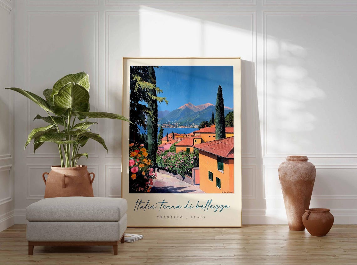 Trentino Poster Italian Travel Print Trentino Travel Art Trentino Wall Art Italy Art Italy Travel Decor Italian Travel Gift - Image 3