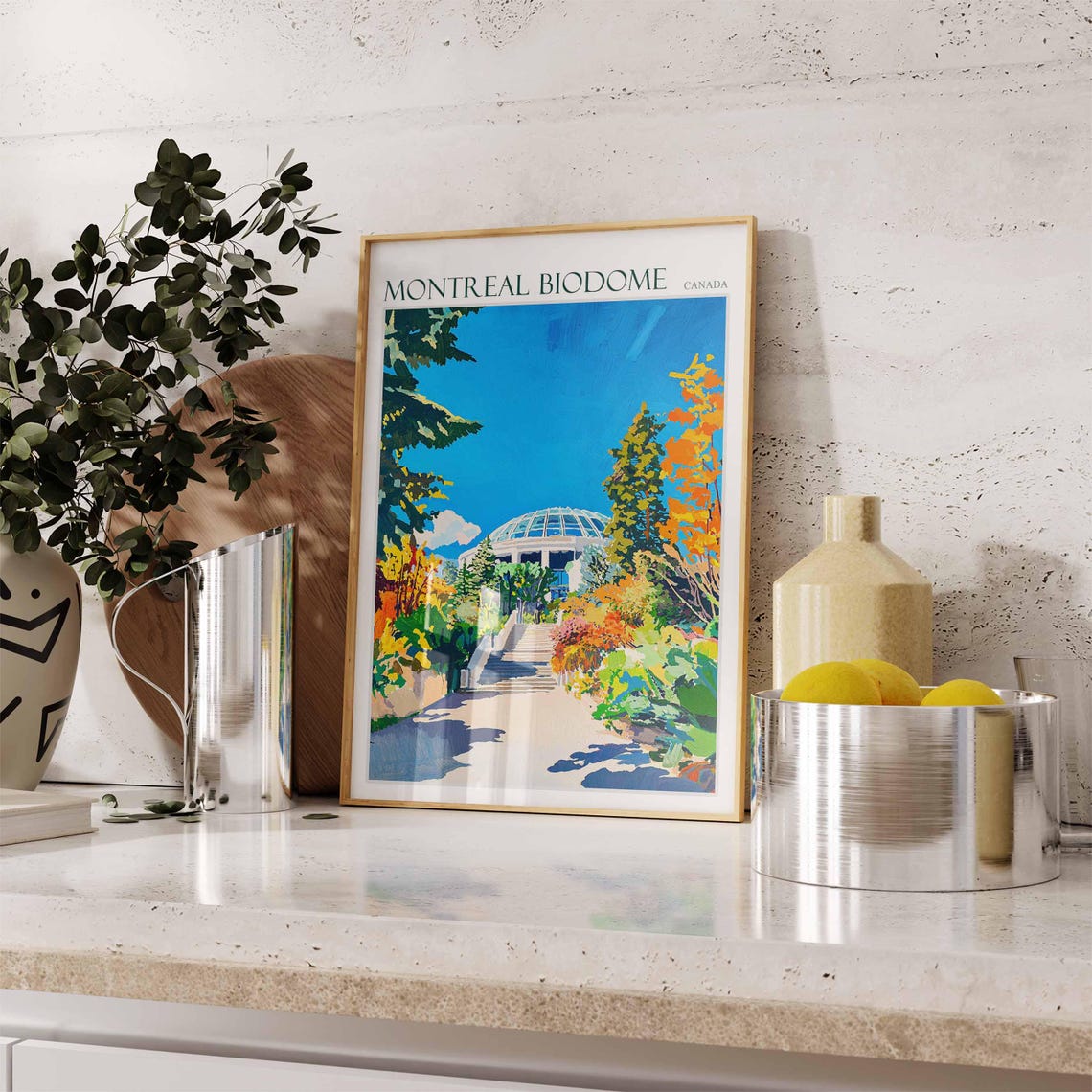 Montreal Biodome Canada Autumn Garden Steps Fall Foliage Travel Poster - Image 2