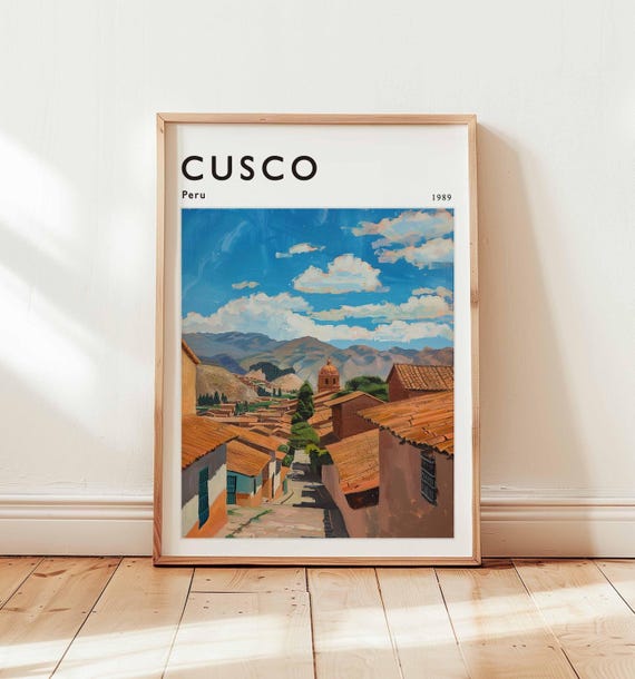 Cusco Peru Travel Poster Incan Andes Wall Art