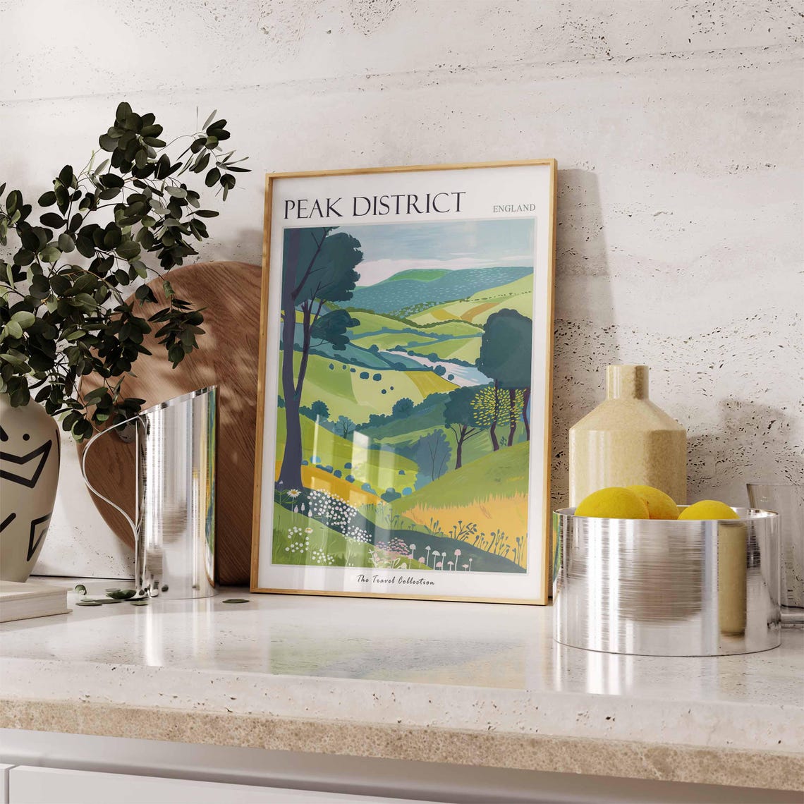Peak District England Rolling Green Hills Daisy Meadow Poster - Image 3