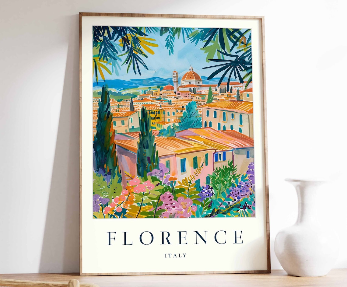 Florence Travel Poster, Italy City Art Print