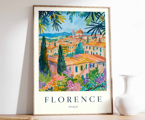 Florence Travel Poster, Italy City Art Print