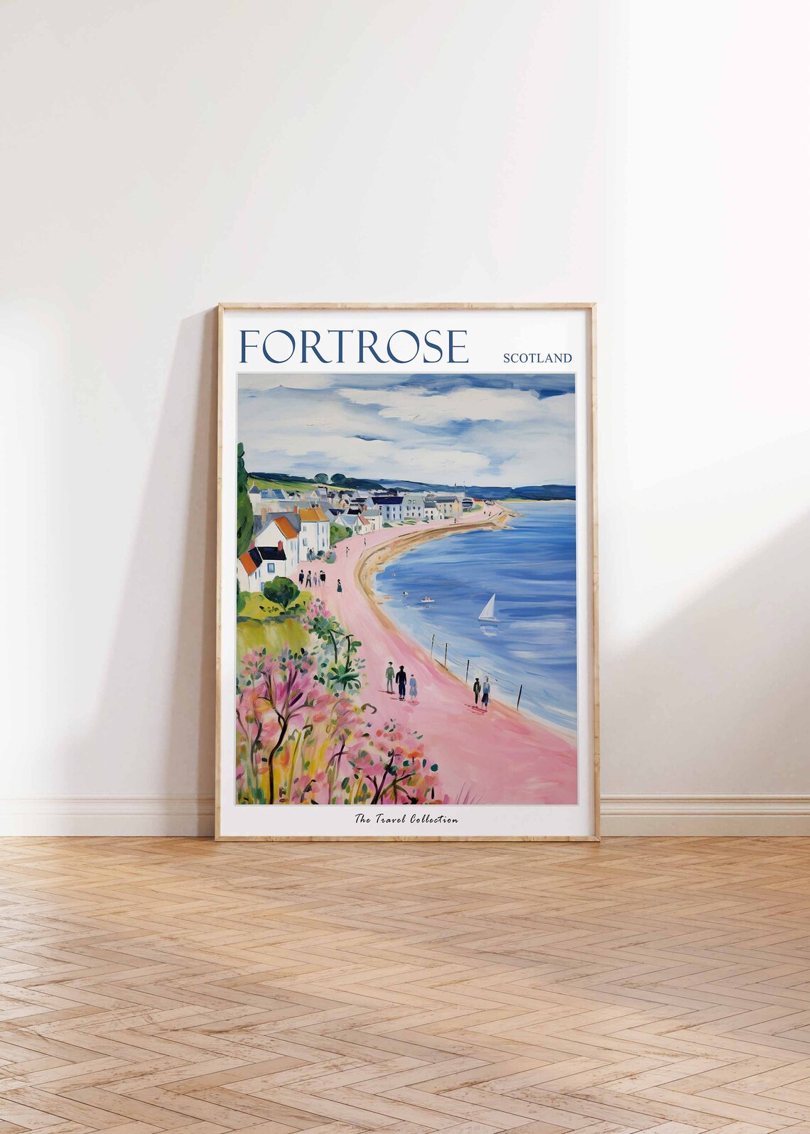 Fortrose Scotland Pink Beach Promenade Vintage Travel Poster - Image 2