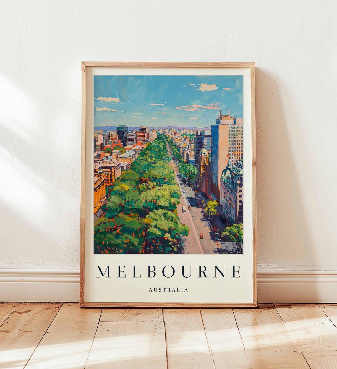 Melbourne Tree Lined Boulevard Aerial Green Avenue Australia Poster