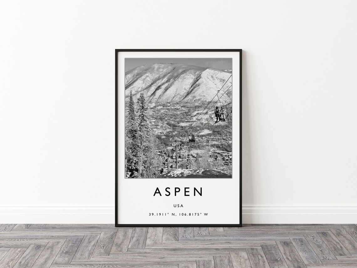 Aspen Skiing Travel Poster, Winter Sport Art Print - Image 2