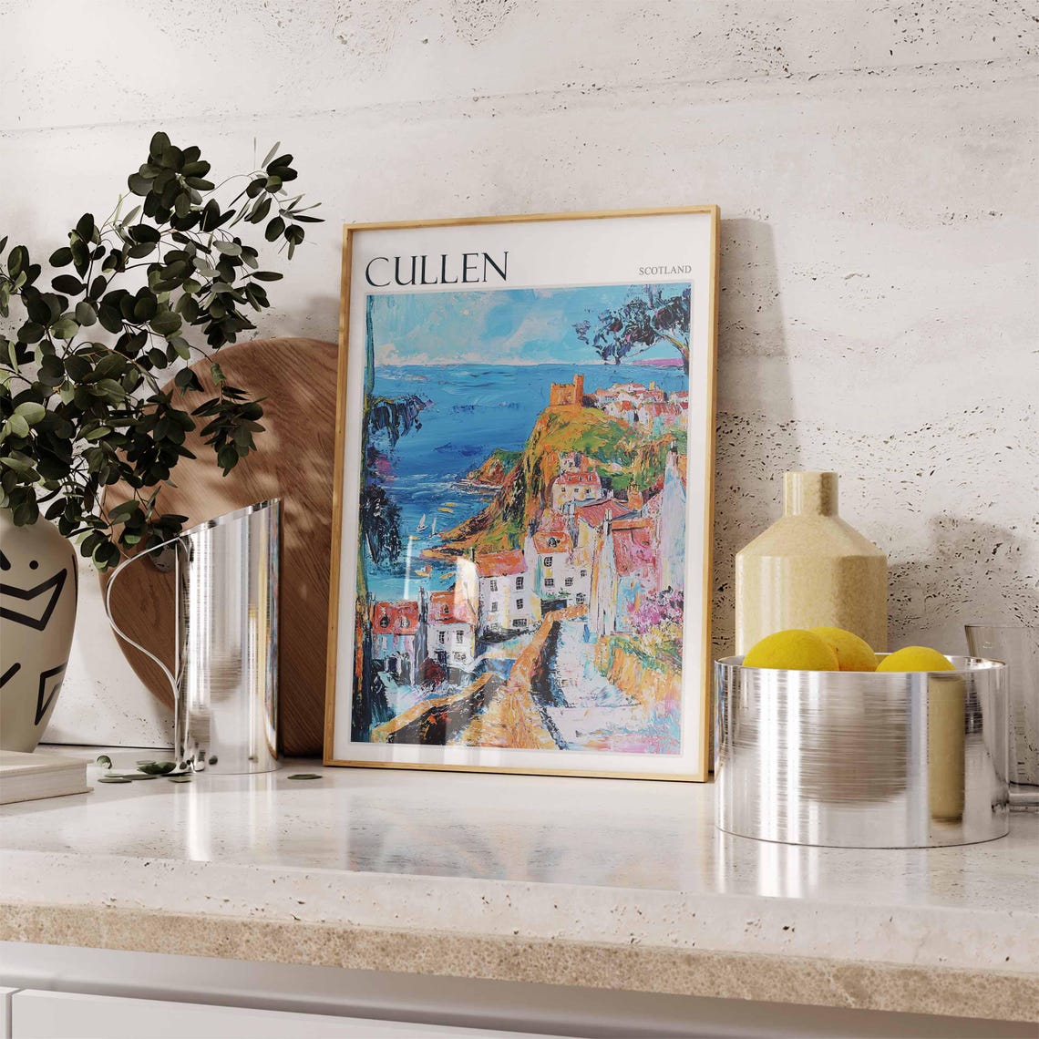 Cullen Scotland Cliffside Lanes Overlooking the Bay Art Poster - Image 2