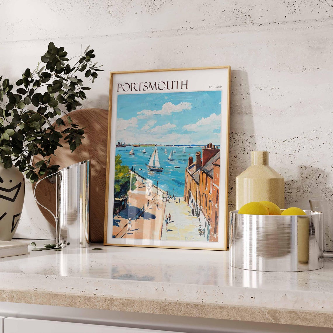 Portsmouth Poster Uk Travel Poster Coastal Wall Art British Decor Uk Home Decor Portsmouth Wall Art Portsmouth Travel Print Uk Print - Image 3