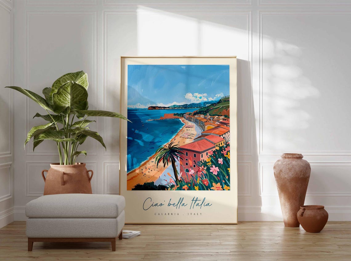 Calabria Poster Calabria Travel Print Calabria Travel Art Calabria Wall Art Italy Art Italy Travel Decor Italian Travel Gift - Image 3