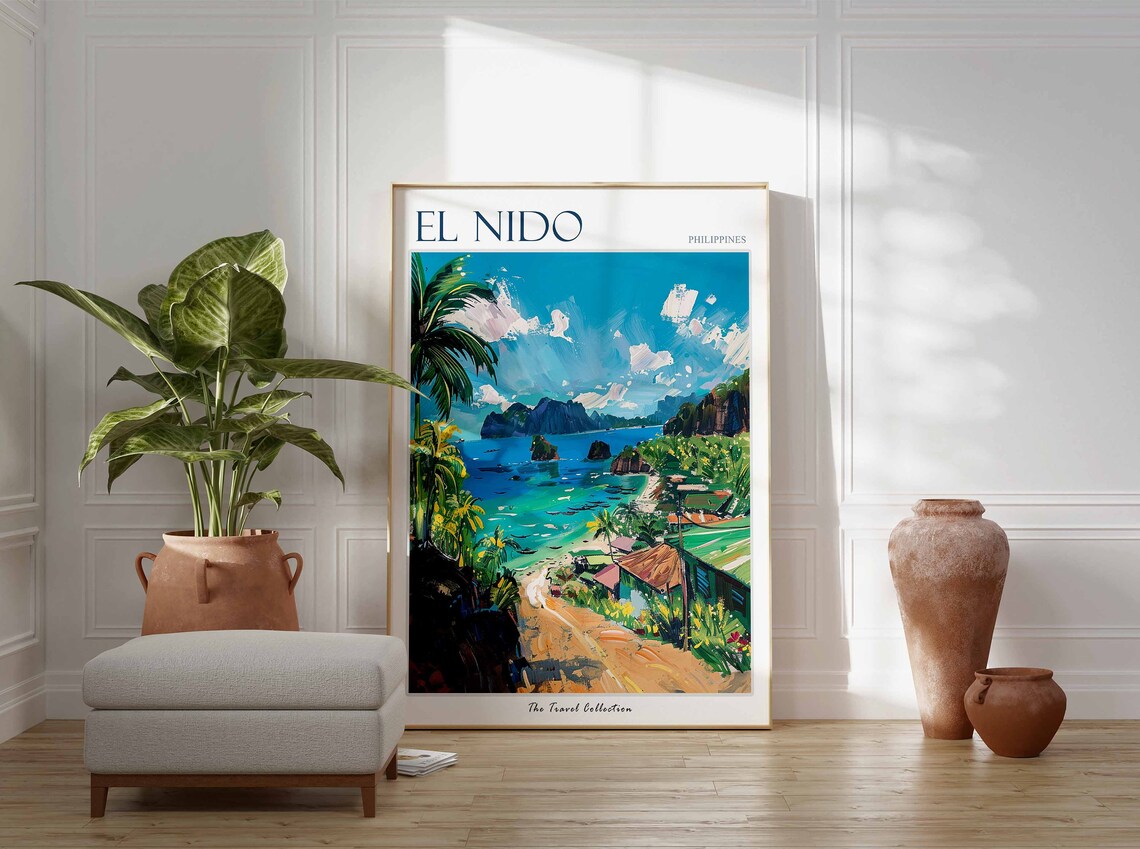 El Nido Philippines Limestone Islands Beach Art Travel Collection Poster - Image 3