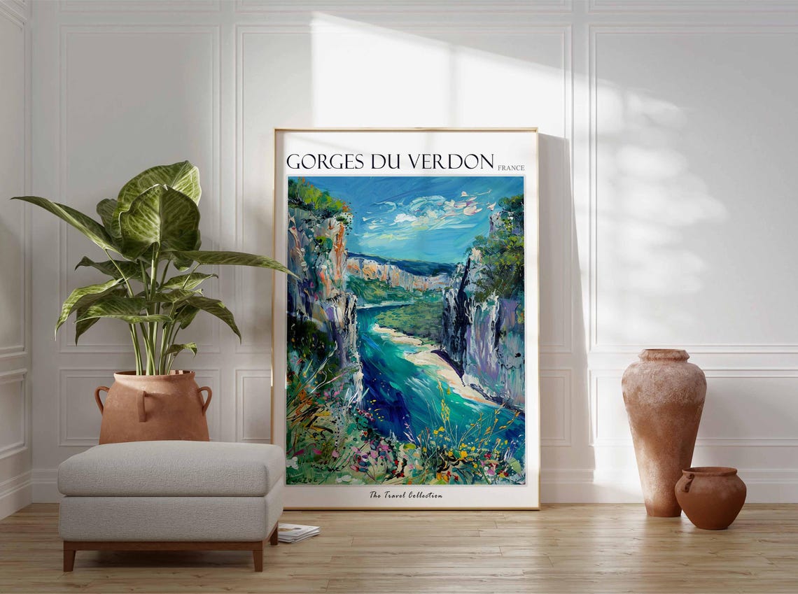 Gorges du Verdon France Expressive Canyon Cliffs River Travel Poster - Image 3
