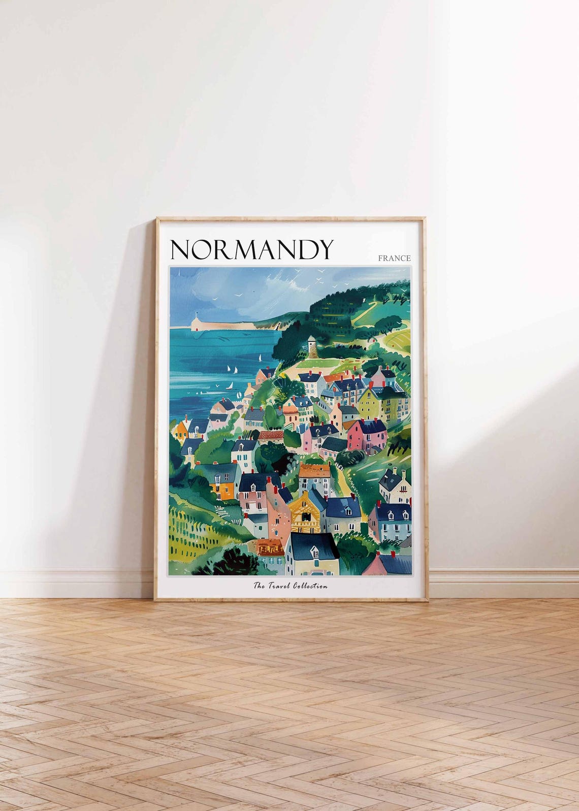 Normandy Poster France Travel Print French Decor Europe Travel Poster European Wall Art Normandy Gift Normandy Travel Poster - Image 2