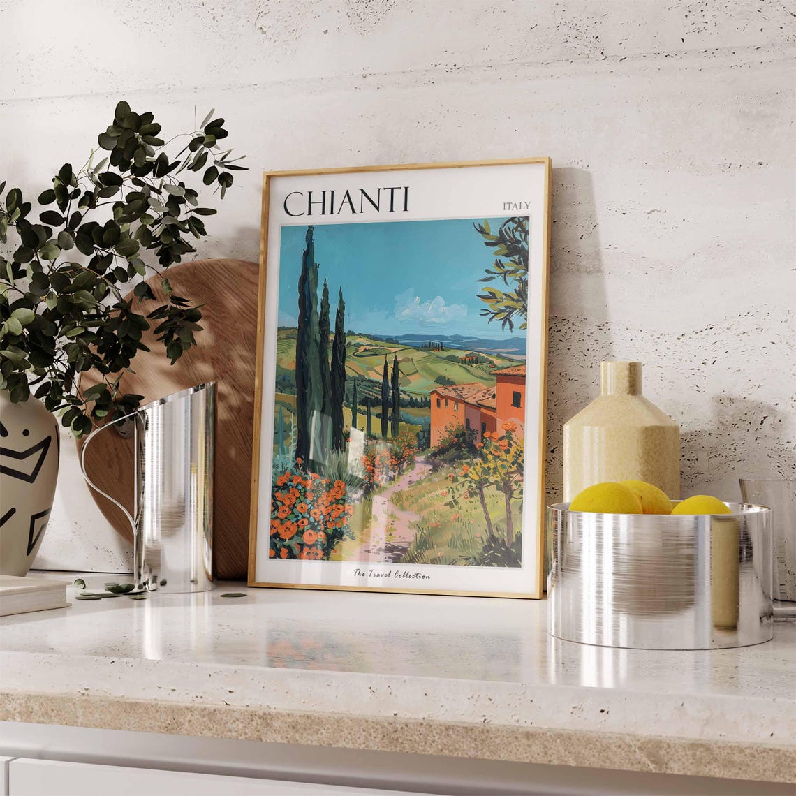 Chianti Italy Tuscan Cypress Hills Vineyard Countryside Poster - Image 2