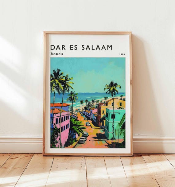 Dar Es Salaam Poster Tanzania Travel Print East Africa Wall Art