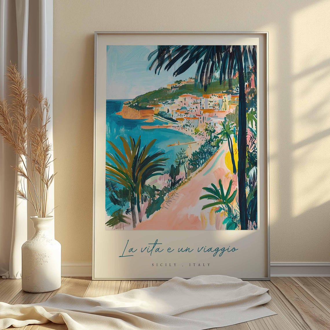 Sicily Poster Italian Travel Print Sicily Travel Art Sicily Wall Art Italy Art Italy Travel Decor Italian Travel Gift - Image 2