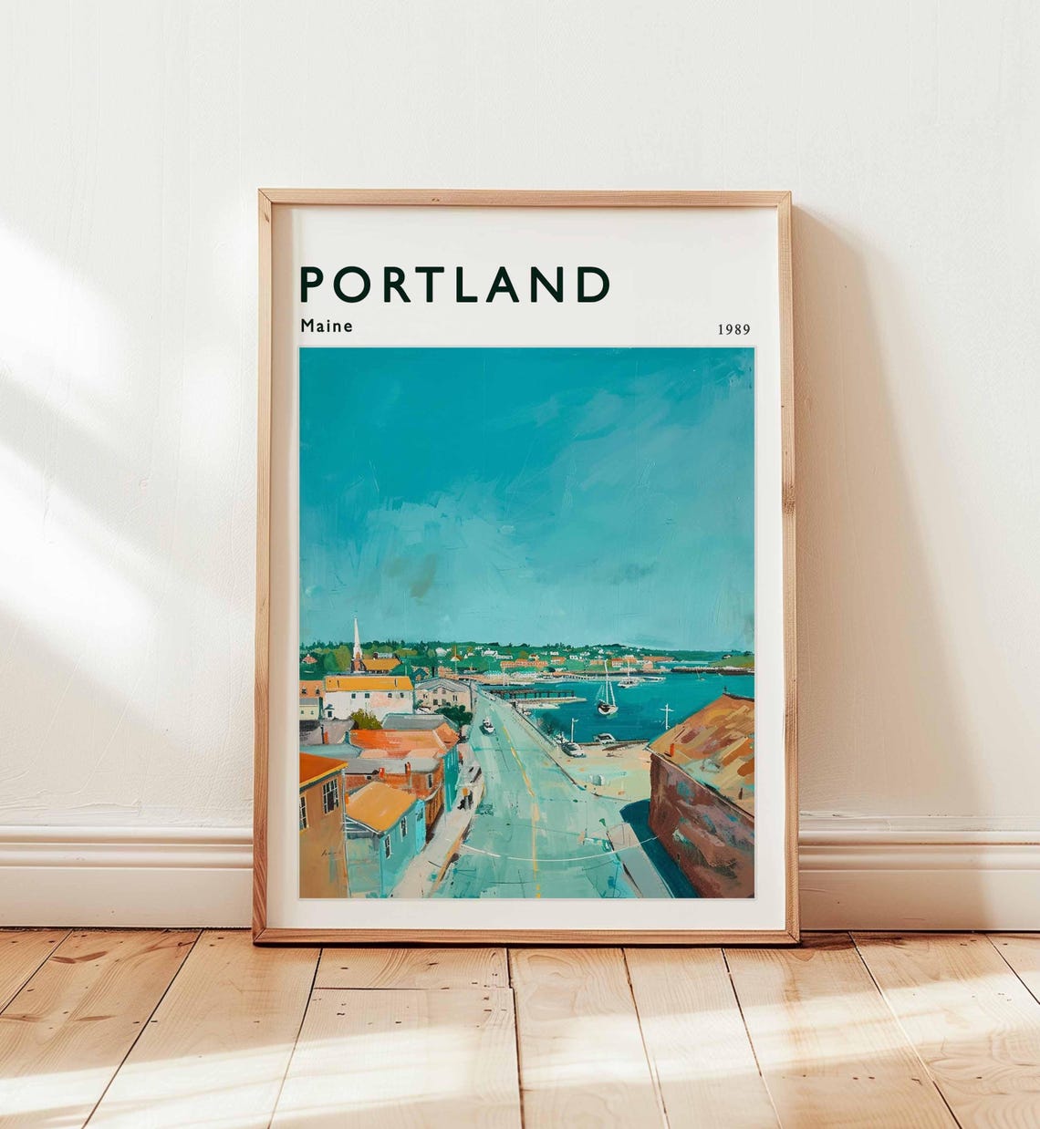 Portland Poster Maine Travel Print Usa New England Wall Art Coastal City Decor Portlandtravel Gift Cityscape