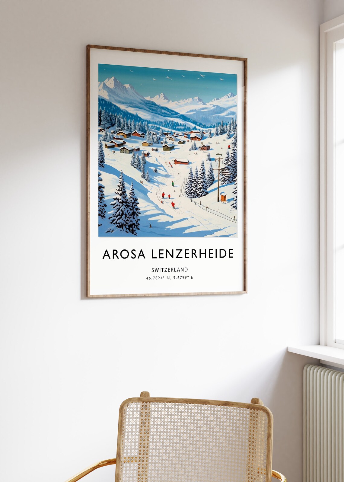 Arosa Lenzerheide Snowy Ski Village Switzerland Travel Poster - Image 3