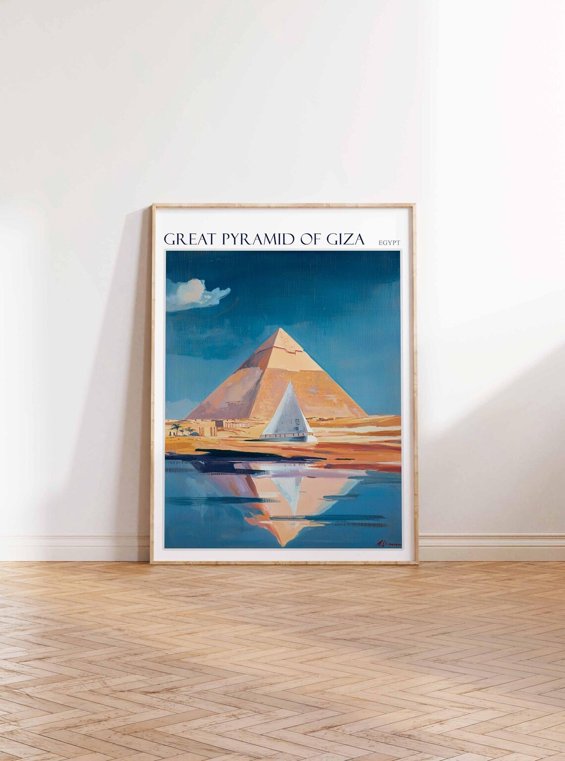 Great Pyramid Of Giza Sailboat Reflection Twilight Egypt Poster - Image 3